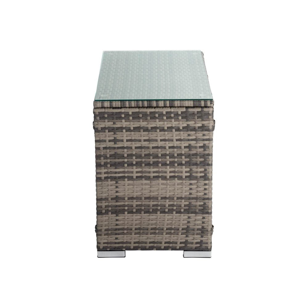Grey Wicker End Table - Outdoor