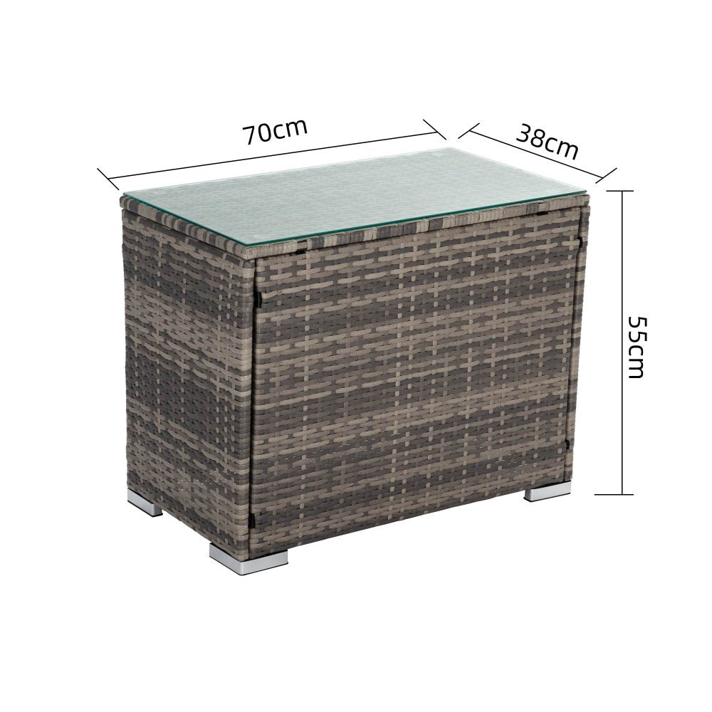 Grey Wicker End Table | Grey colour