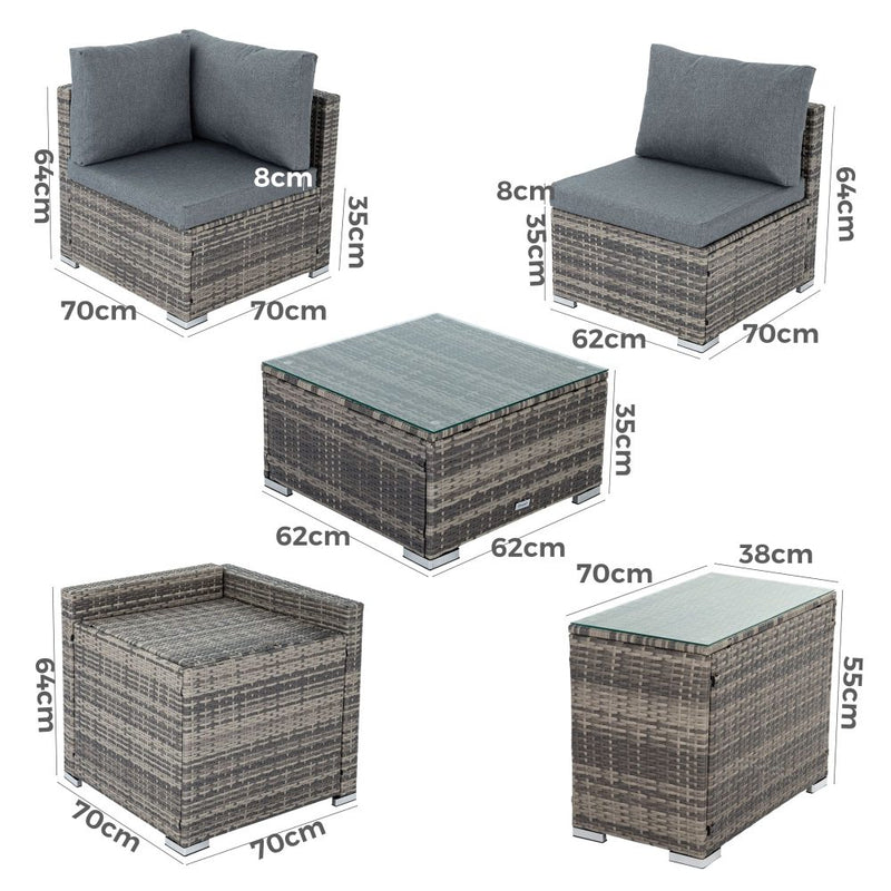 Modular Outdoor Lounge Set-9pcs Sofa, Armchairs and Coffee Table | 2026 table 574 - photo 16