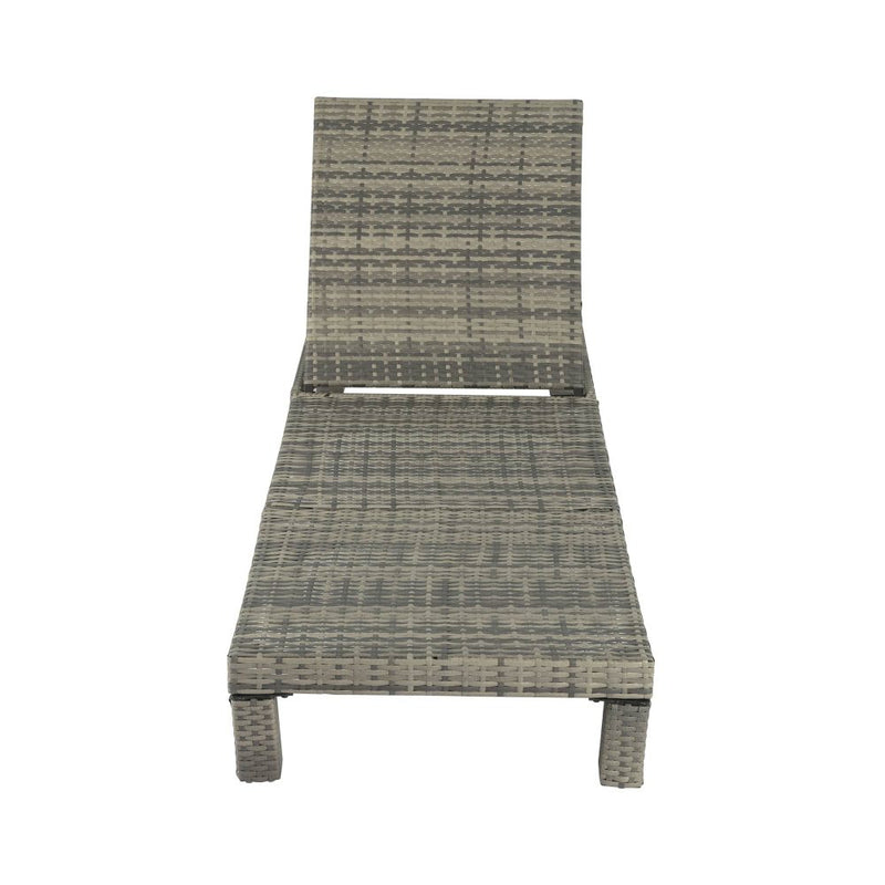 Grey Rattan Sunbed with Adjustable Recline - 2026 table 160