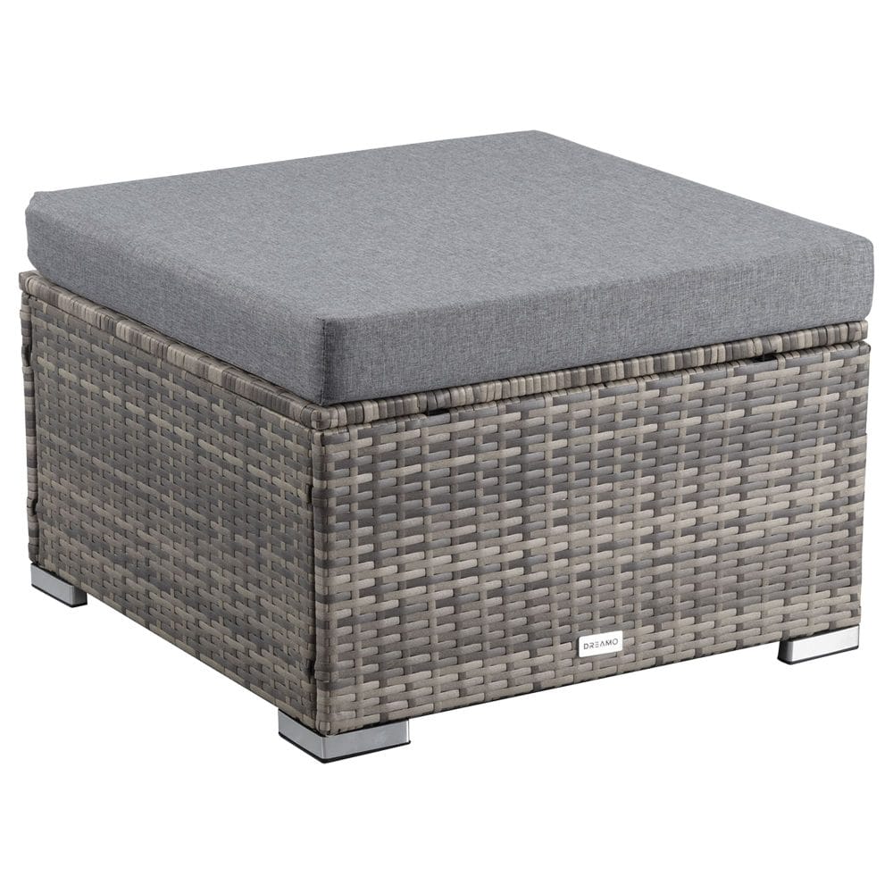 Grey Wicker Ottoman Outdoor