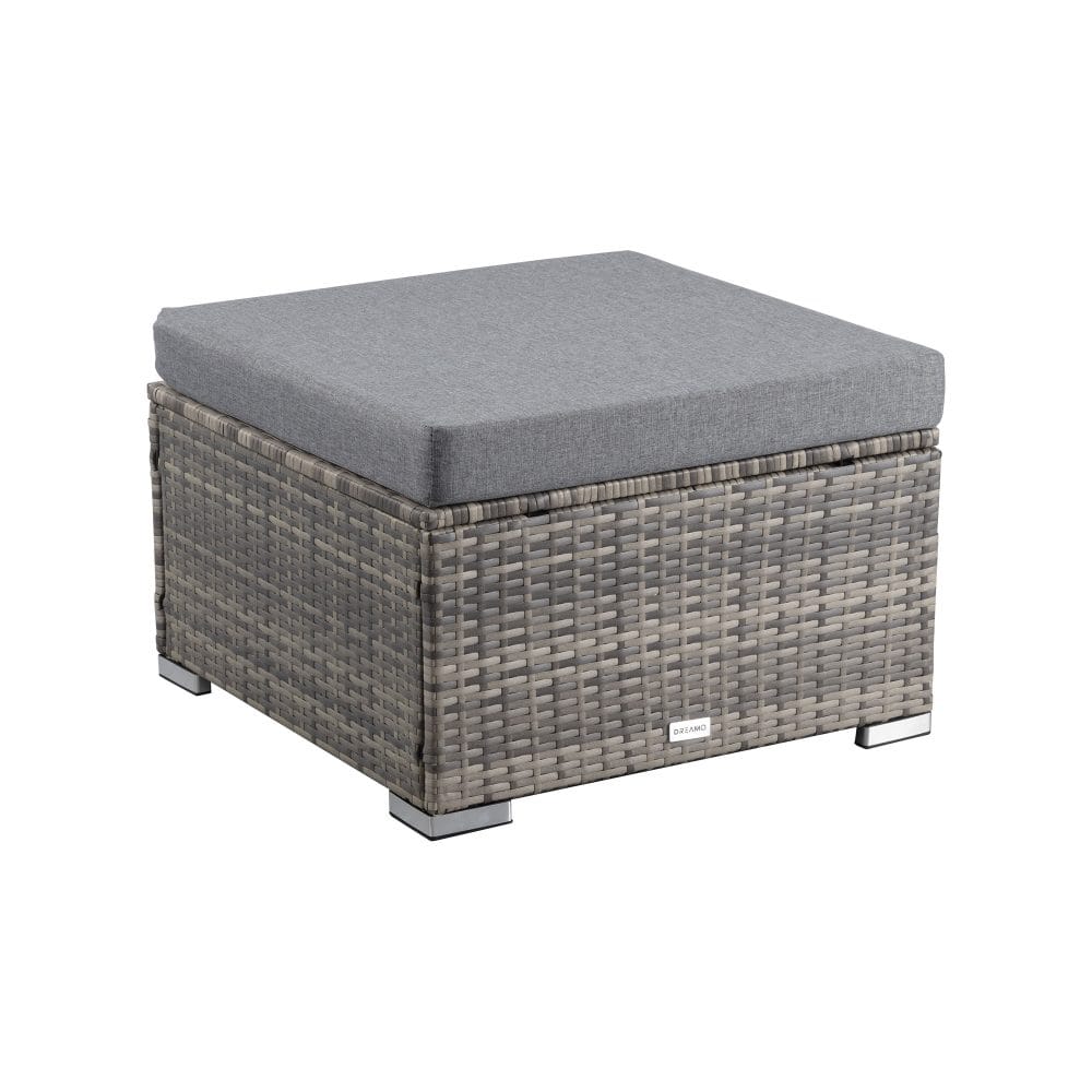 Grey Wicker Ottoman Outdoor