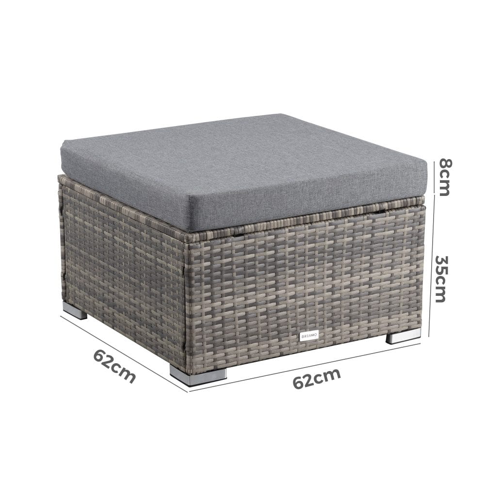 Grey Wicker Ottoman Outdoor