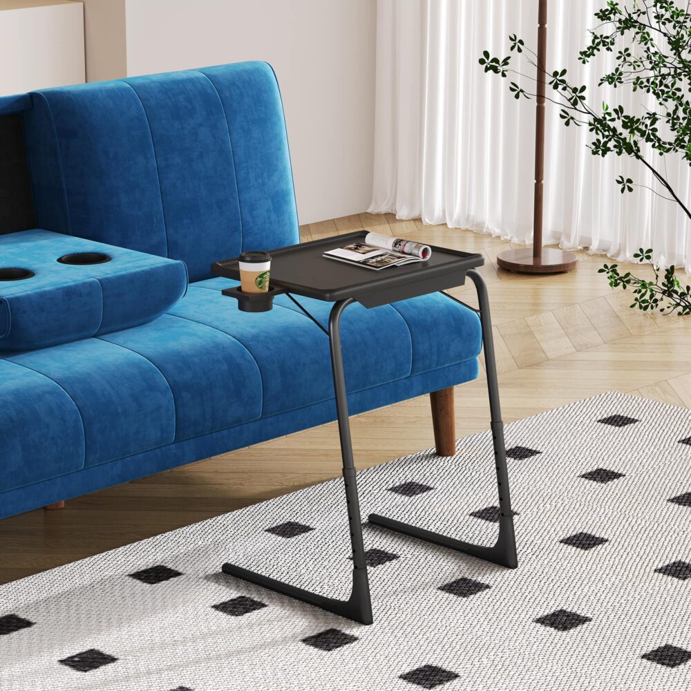 Foldable Table Adjustable Tray Laptop Desk Black, Holder