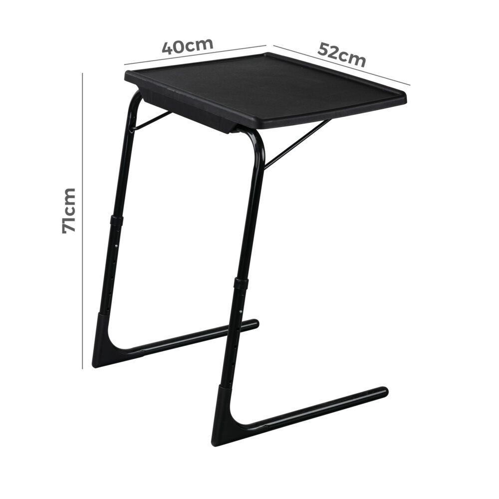 Black colour - Foldable Table Adjustable Tray Laptop Desk Black