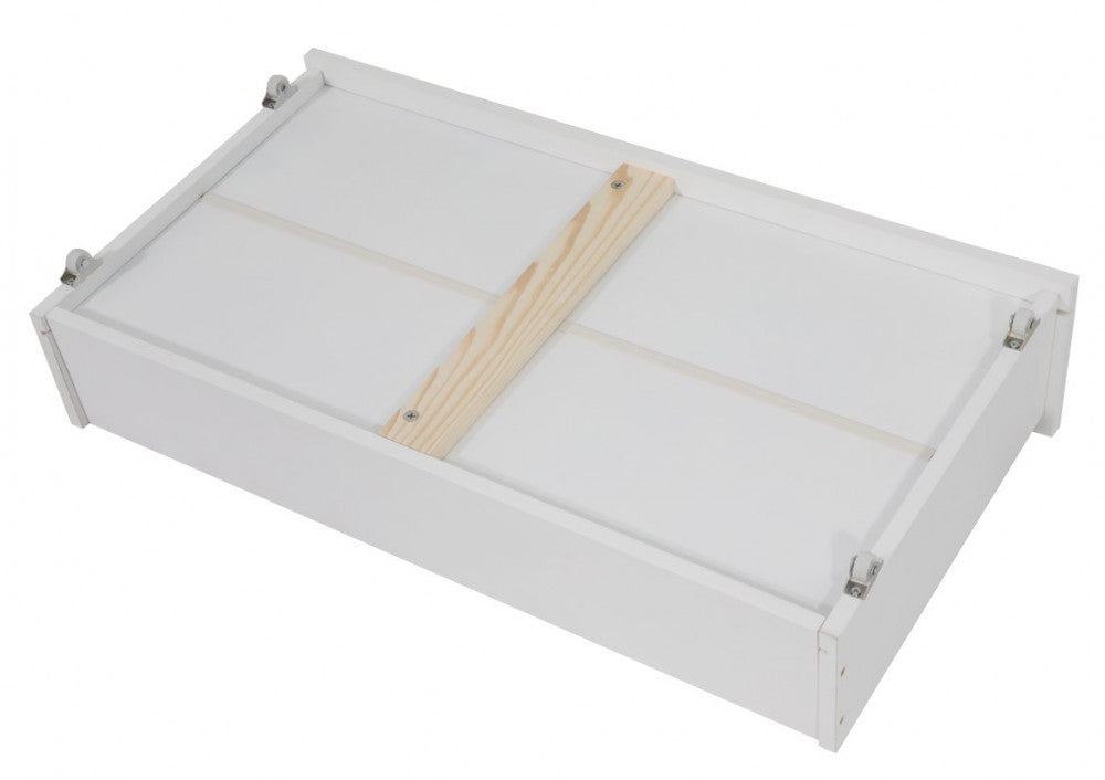 Wooden Bed Frame 2x With Storage Drawers And Trundle White