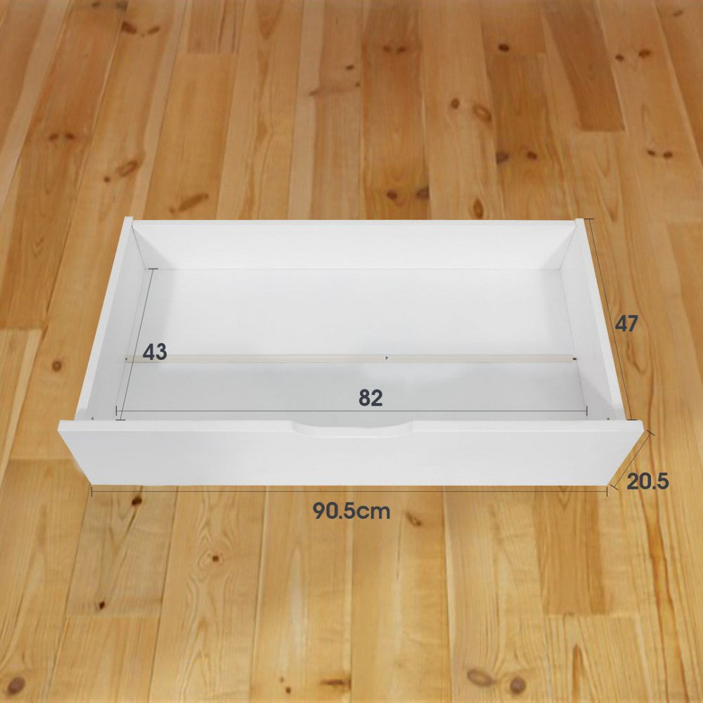 Wooden Bed Frame 2x With Storage Drawers And Trundle White