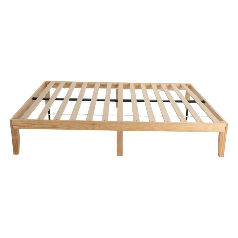 Rustic Handcrafted - Warm Wooden Natural Bed Base Frame – Double