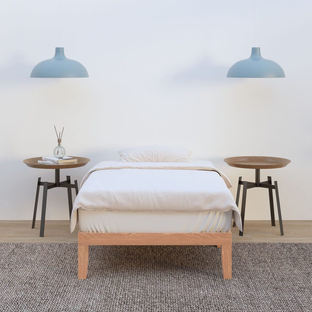 Single Size Warm Wooden Natural Bed Base Frame â€“ King Single