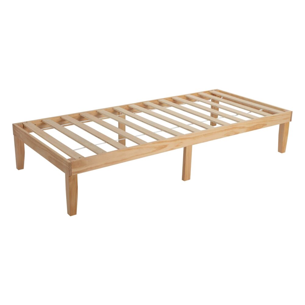 Single Size Warm Wooden Natural Bed Base Frame â€“ King Single