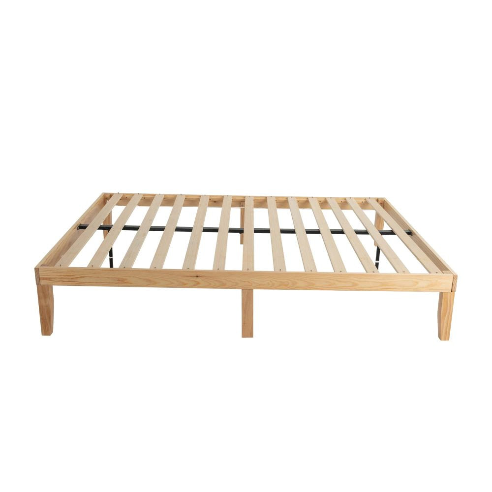 Rustic Reverie: Handcrafted Queen Bed Base Frame - Warm Wooden Wonder