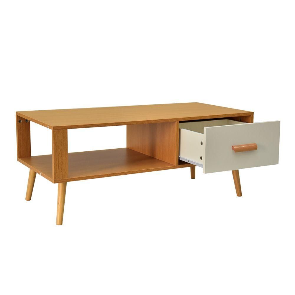 Nordic Nook Coffee Table with Entertainment Unit Unit Storage