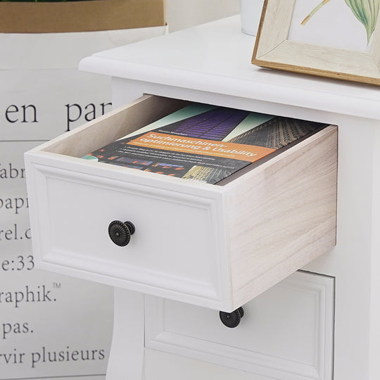 French Bedside Table Nightstand White Set of 2 - 2026 table 160