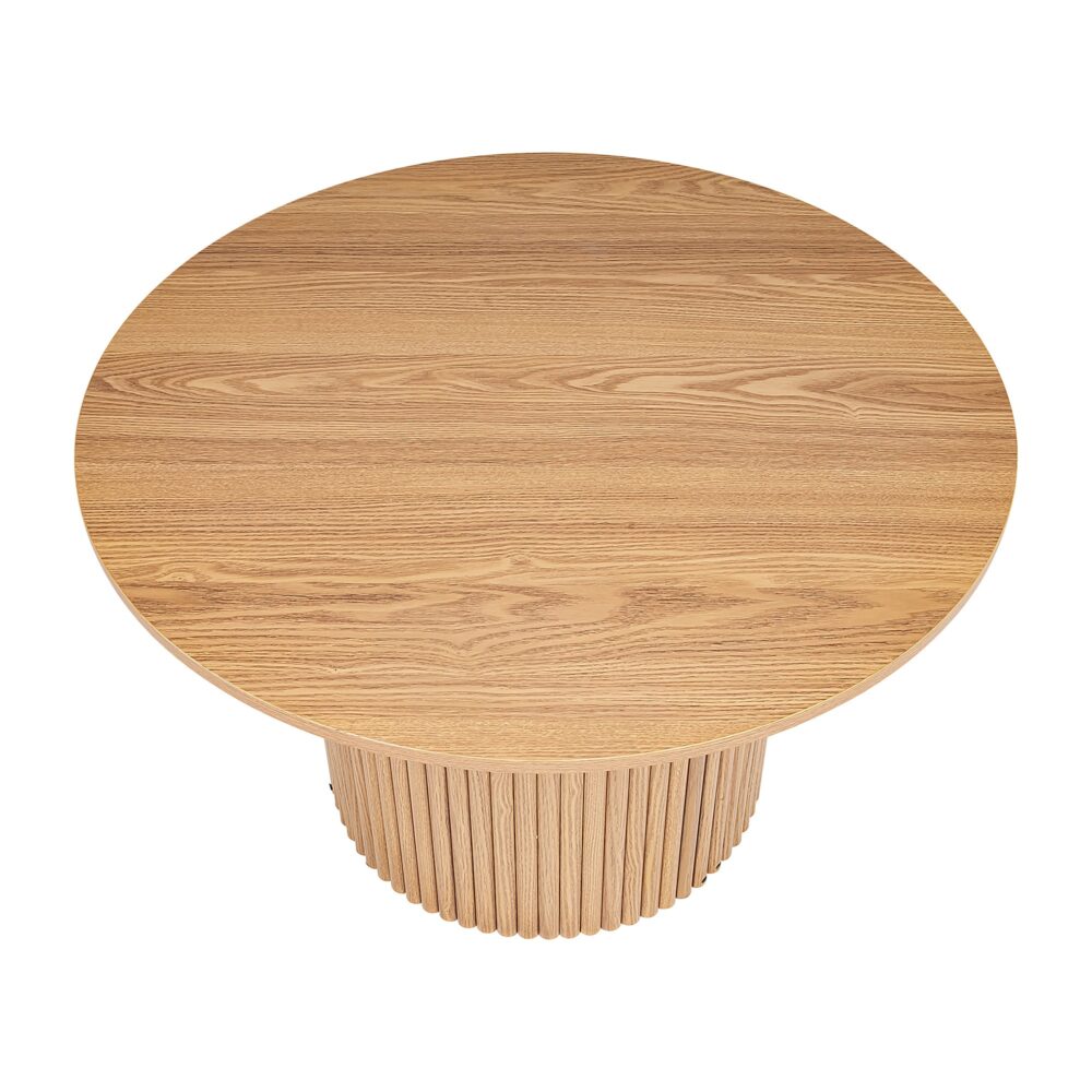 Luxe Black Ribbed Texture Wooden Coffee Table