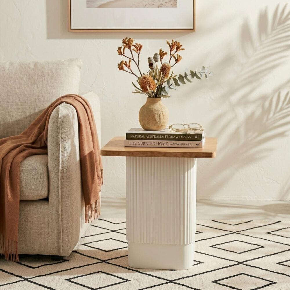 Natural Wood Side Table