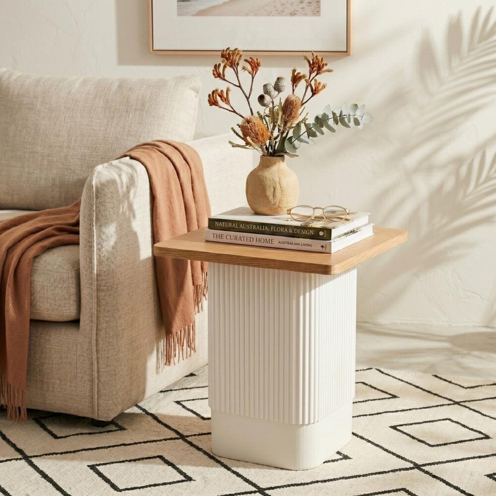 Natural Wood Side Table