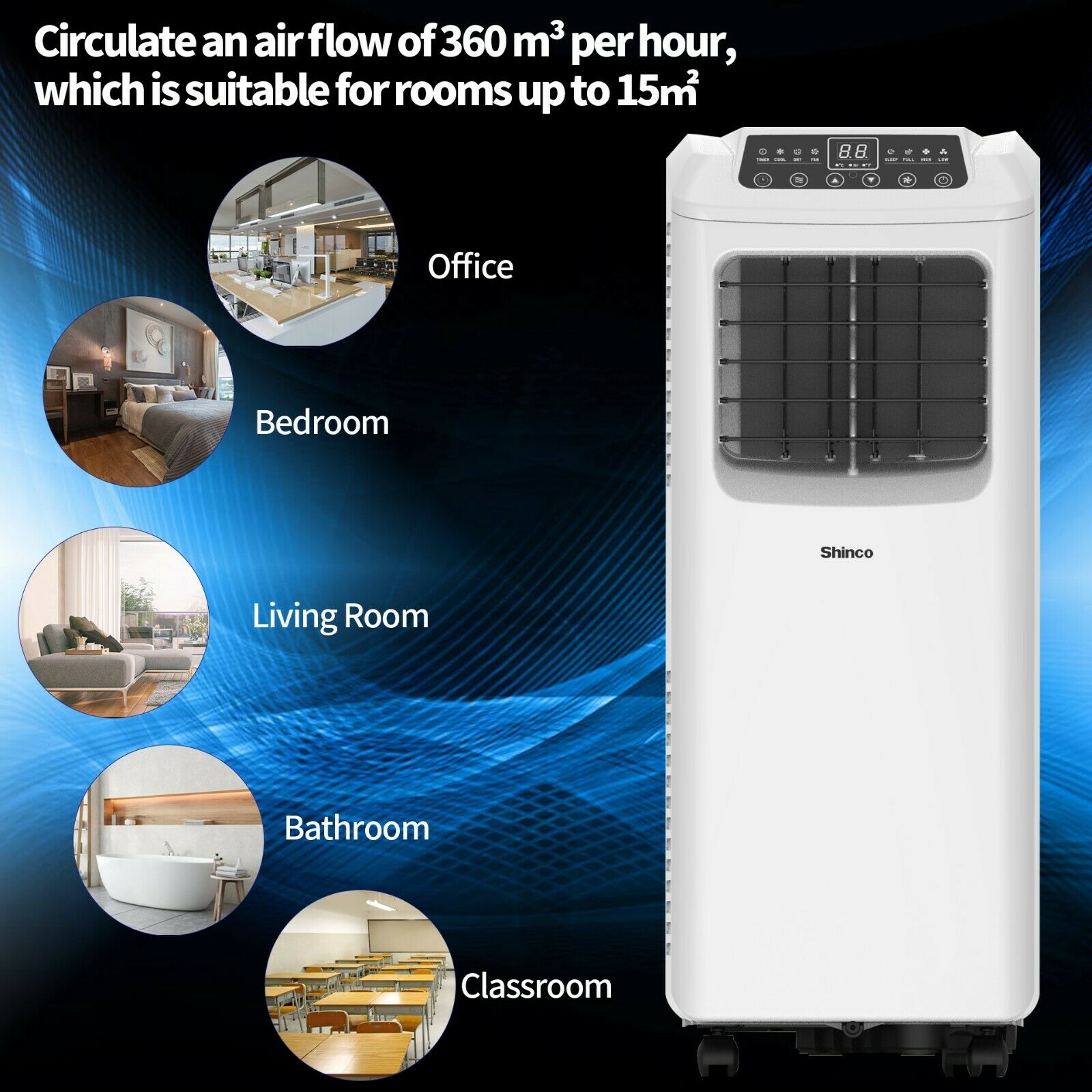 Spo6 7000Btu 2.0Kw Portable Air Conditioner Remote