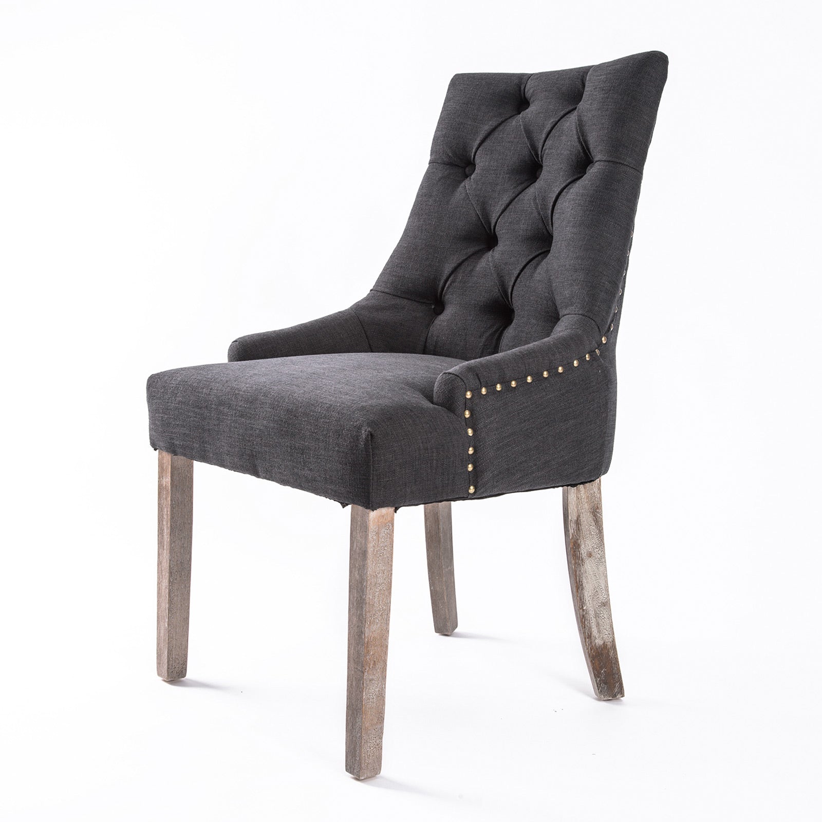 French Provincial Dining Chair Oak Leg AMOUR BLACK, Oak colour