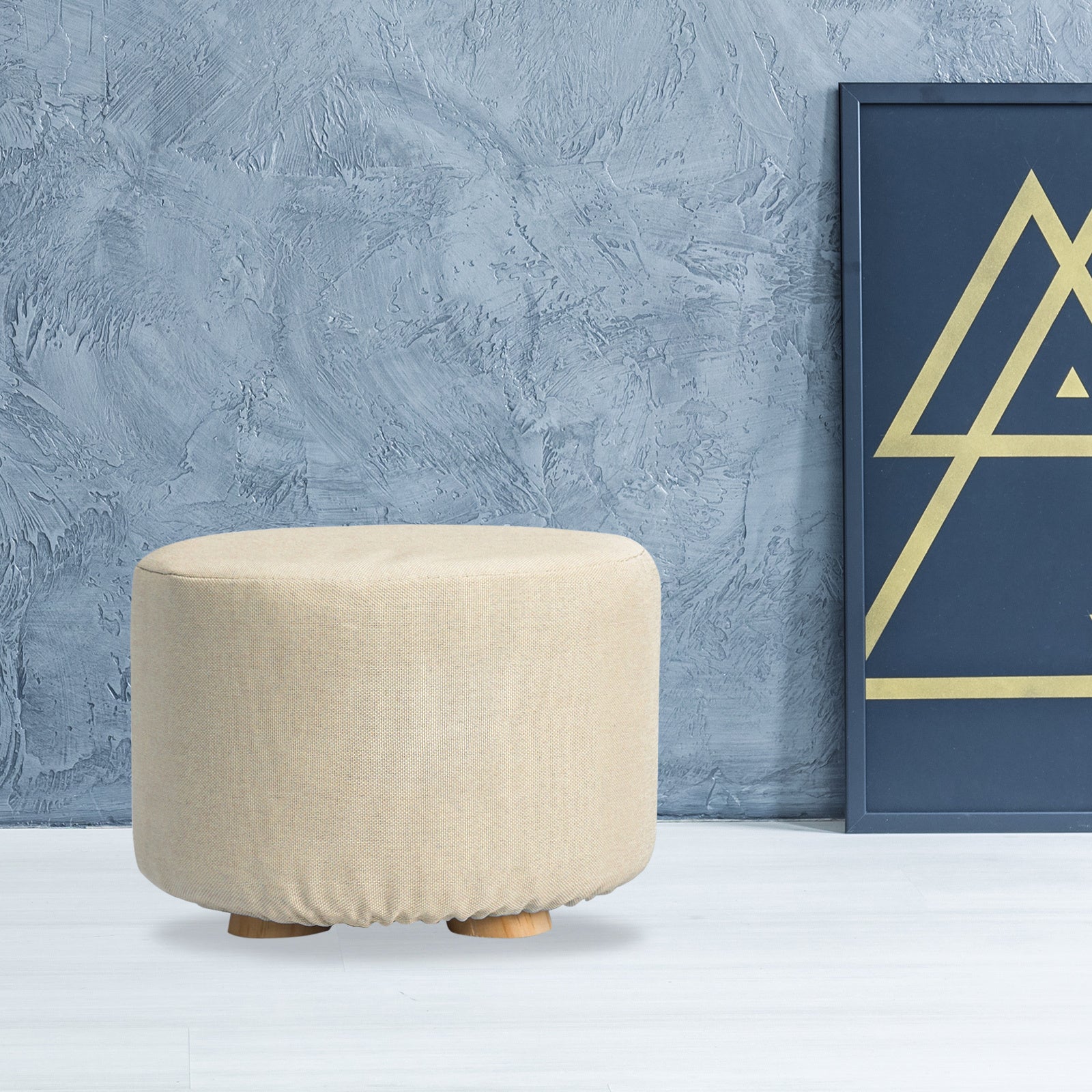 Round Fabric Ottoman
