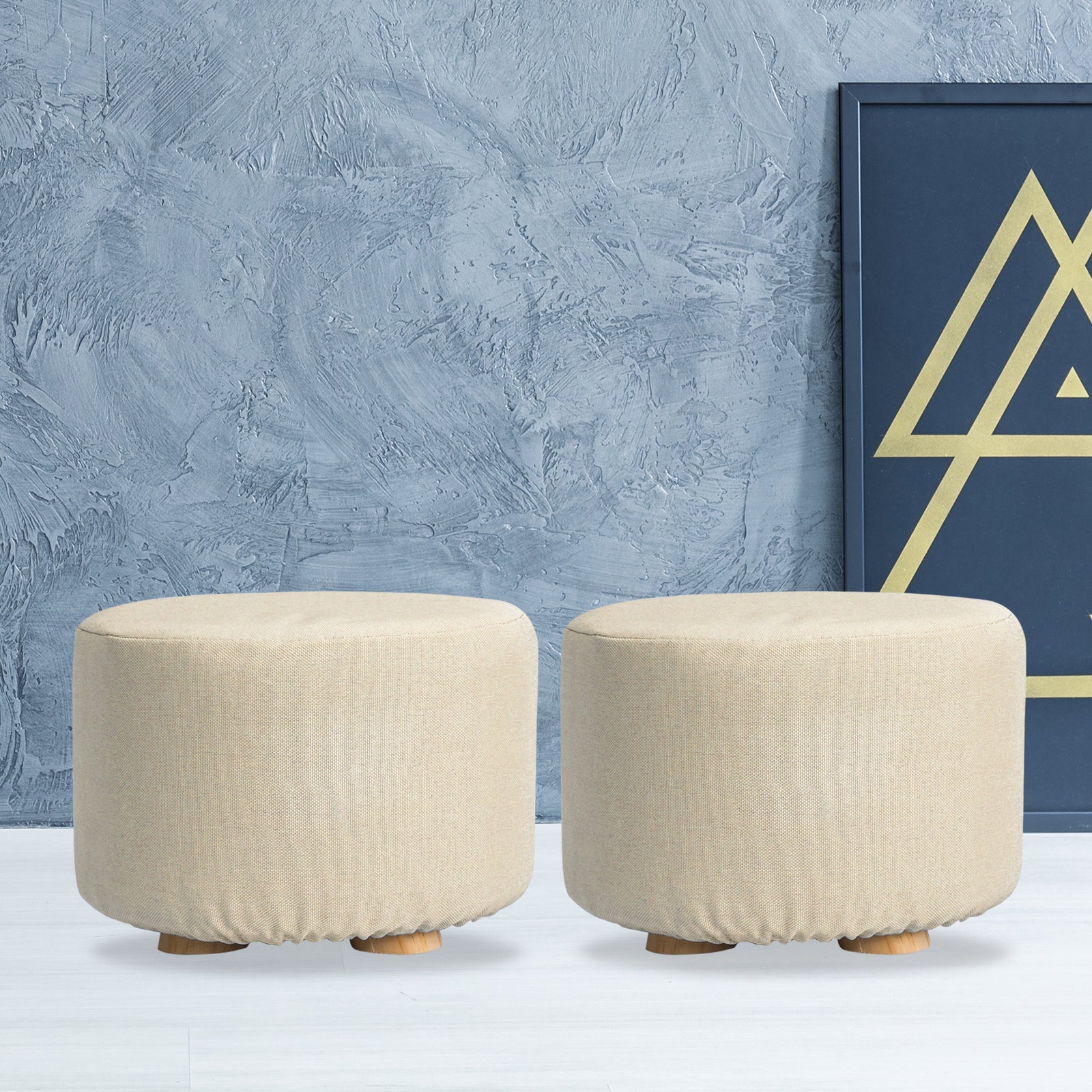 2 Beige Fabric