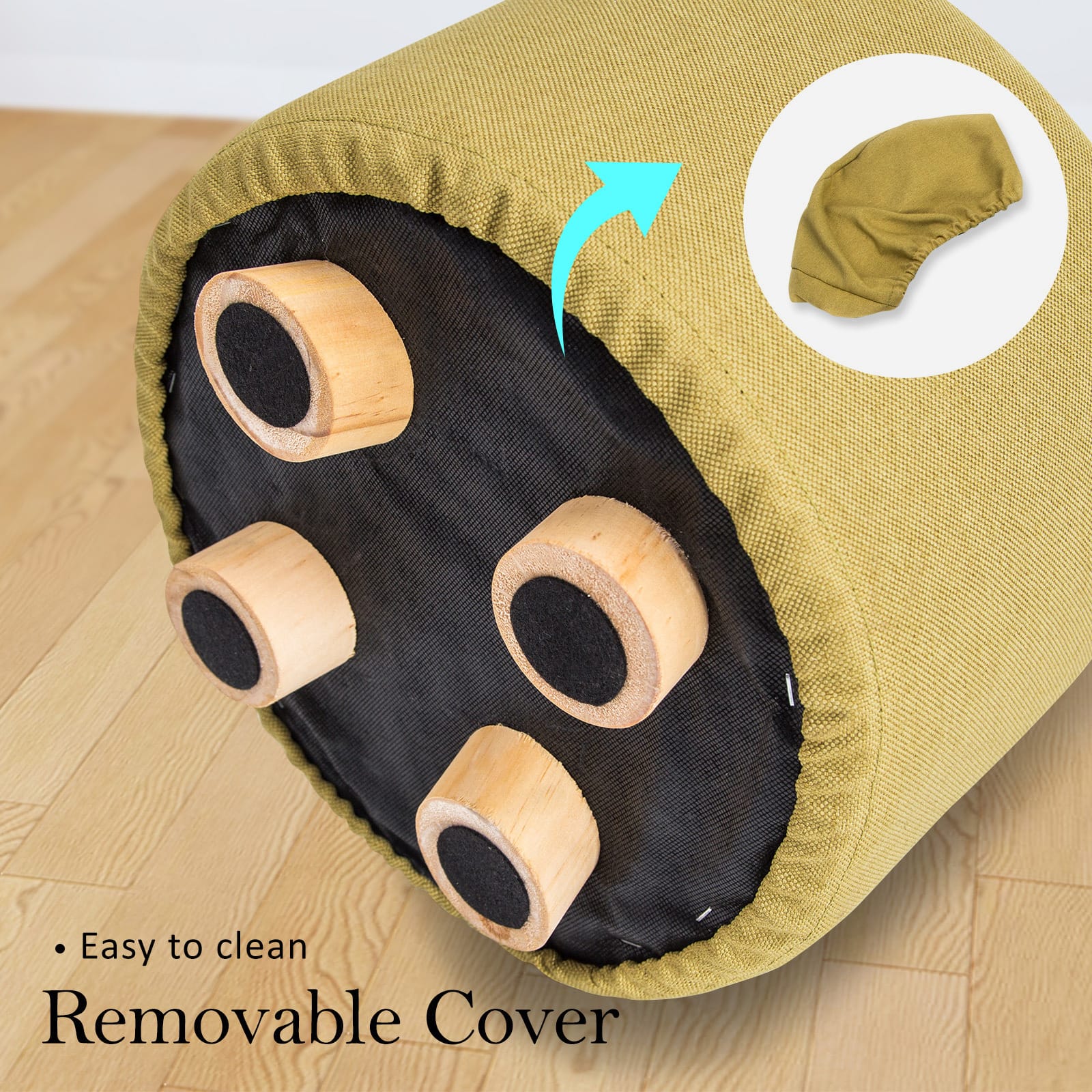 Fabric Ottoman Foot Stool Round 30x30x22cm