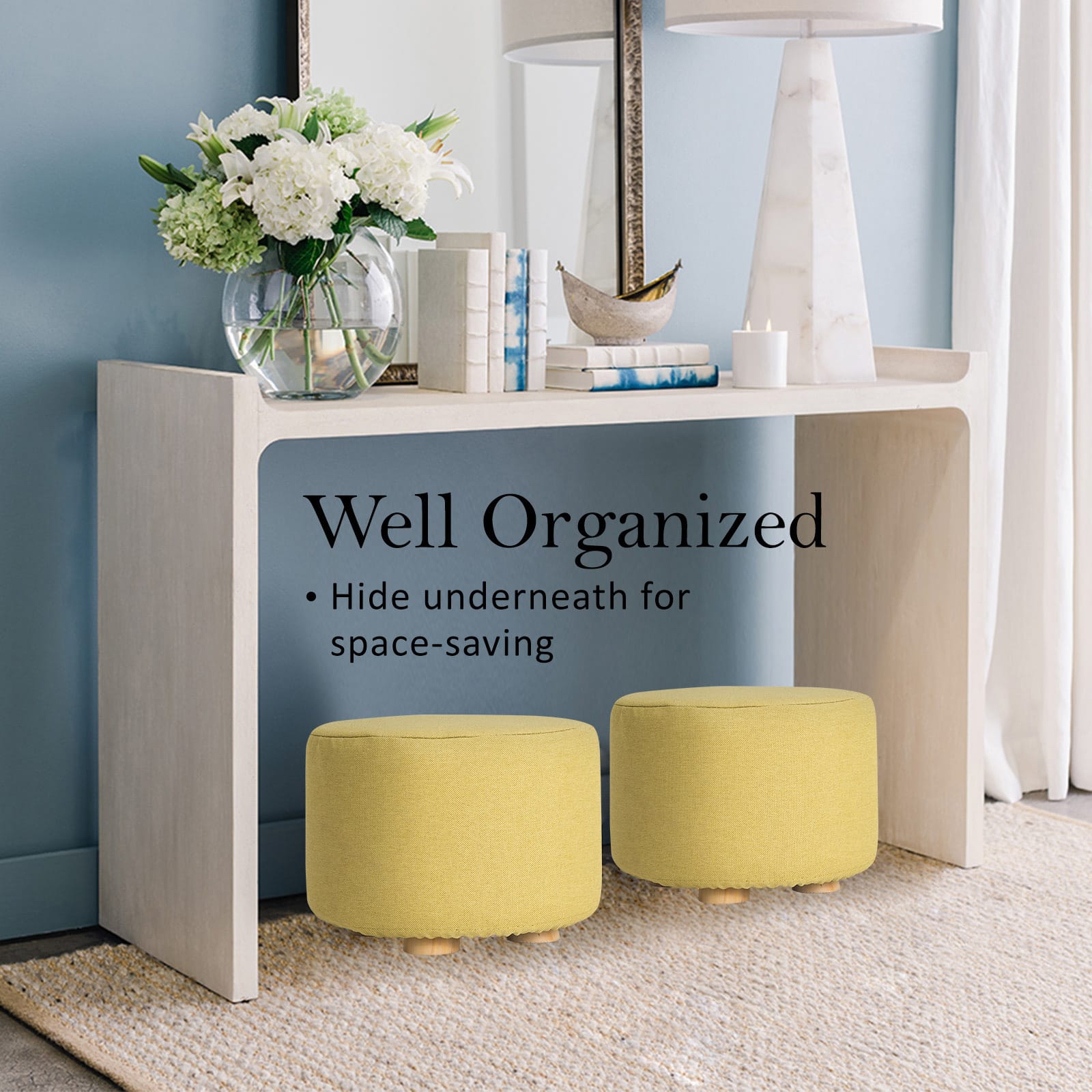 Fabric Ottoman Foot Stool Round 30x30x22cm