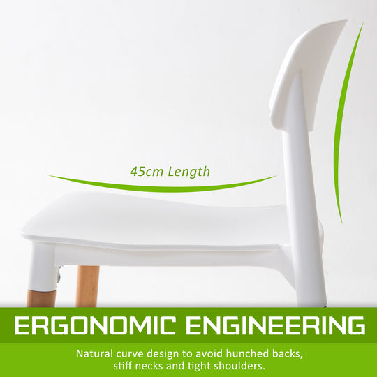 2X Retro Belloch Stackable Dining Cafe Chair WHITE - Kitchen & Dining Chairs