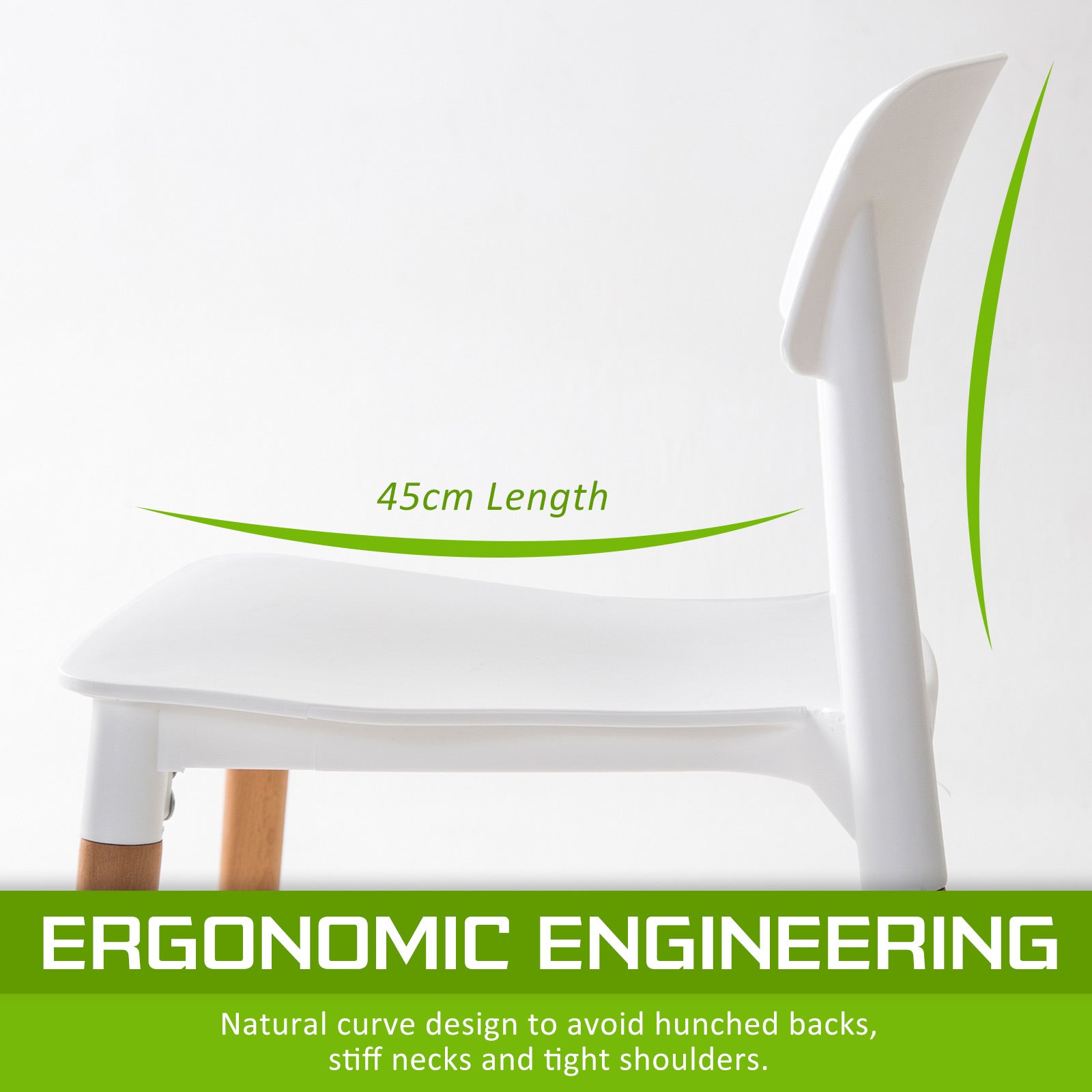 4X Retro Belloch Stackable Dining Cafe Chair WHITE - Kitchen & Dining Chairs