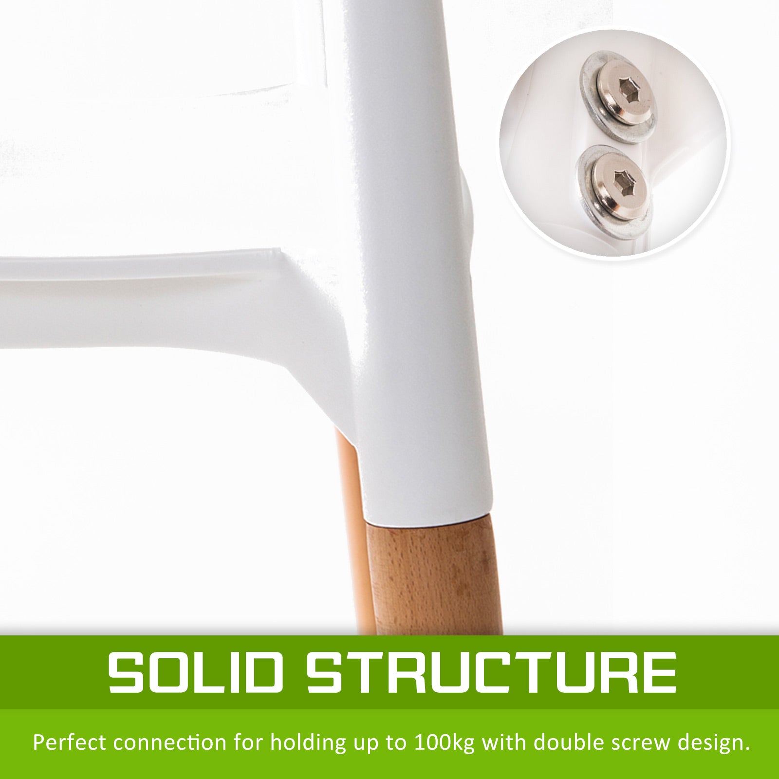 Kitchen & Dining Chairs - 4X Retro Belloch Stackable Dining Cafe Chair WHITE