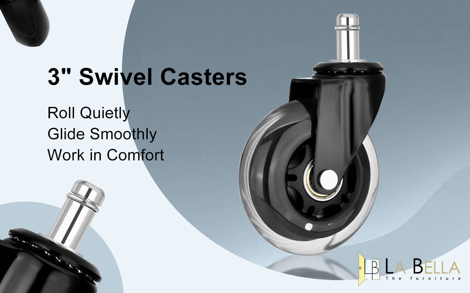 Office Chair Casters Silent Smooth 5x3cm