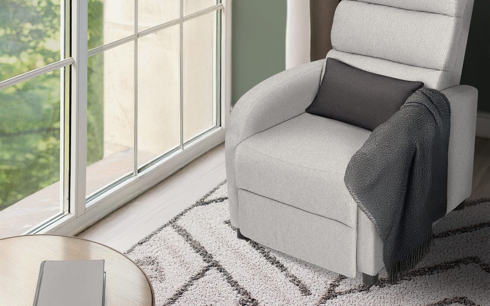 Grey Fabric Recliner Chair