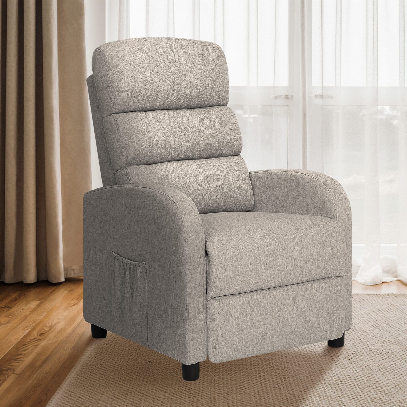 Grey Fabric Recliner Chair