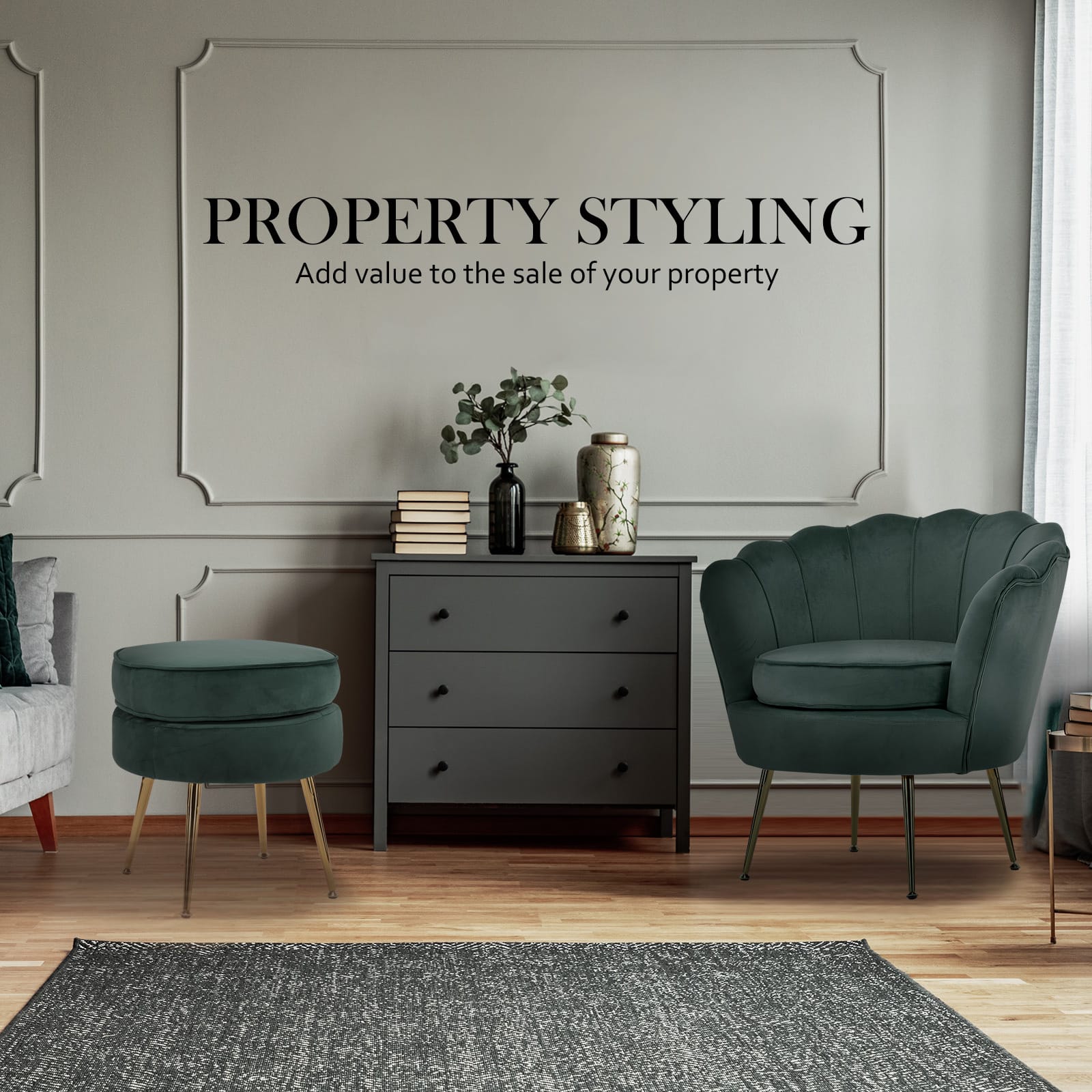 Velvet Armchair Green Accent 63x73x74cm