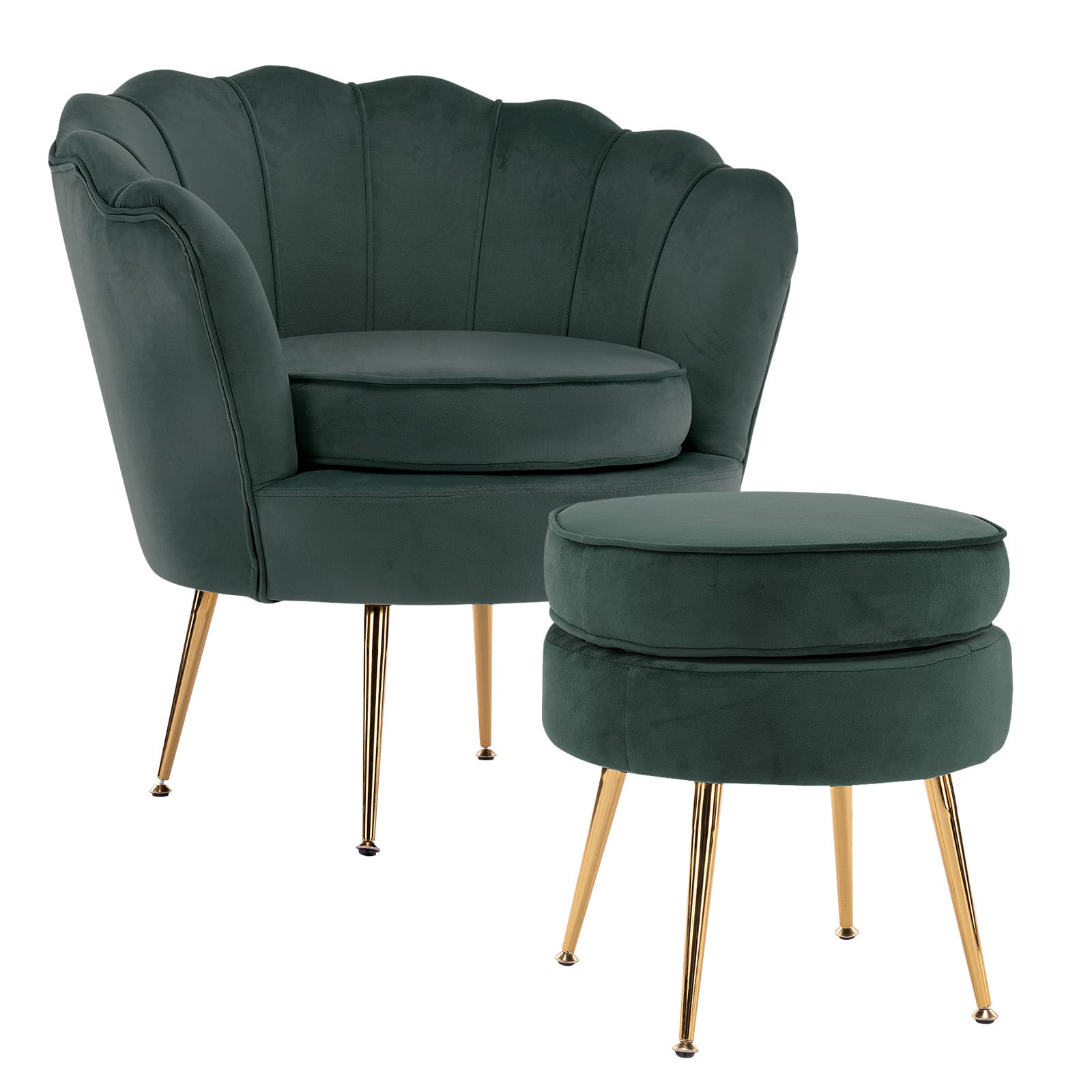 Velvet Armchair Green Accent 63x73x74cm
