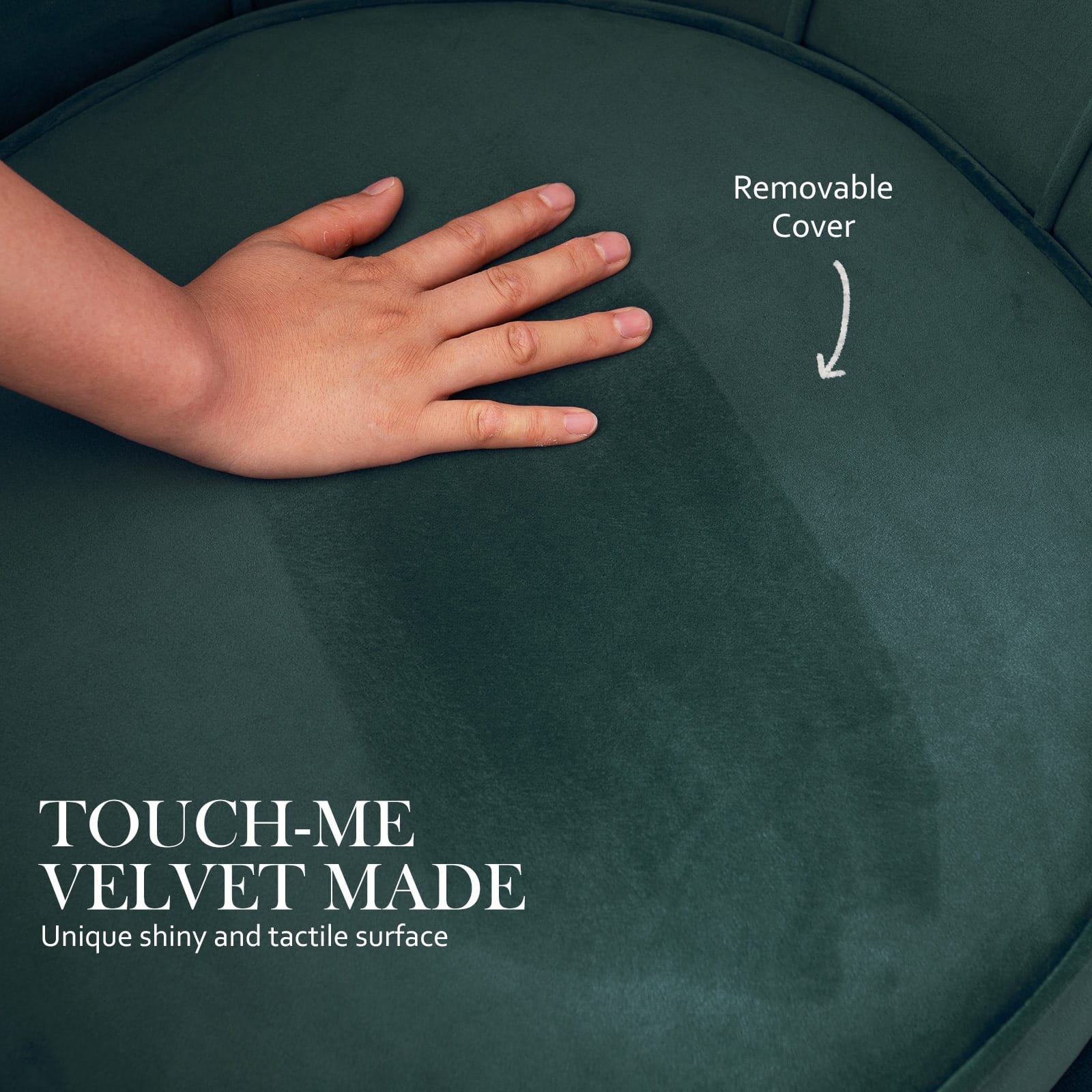Velvet Armchair Green Accent 63x73x74cm