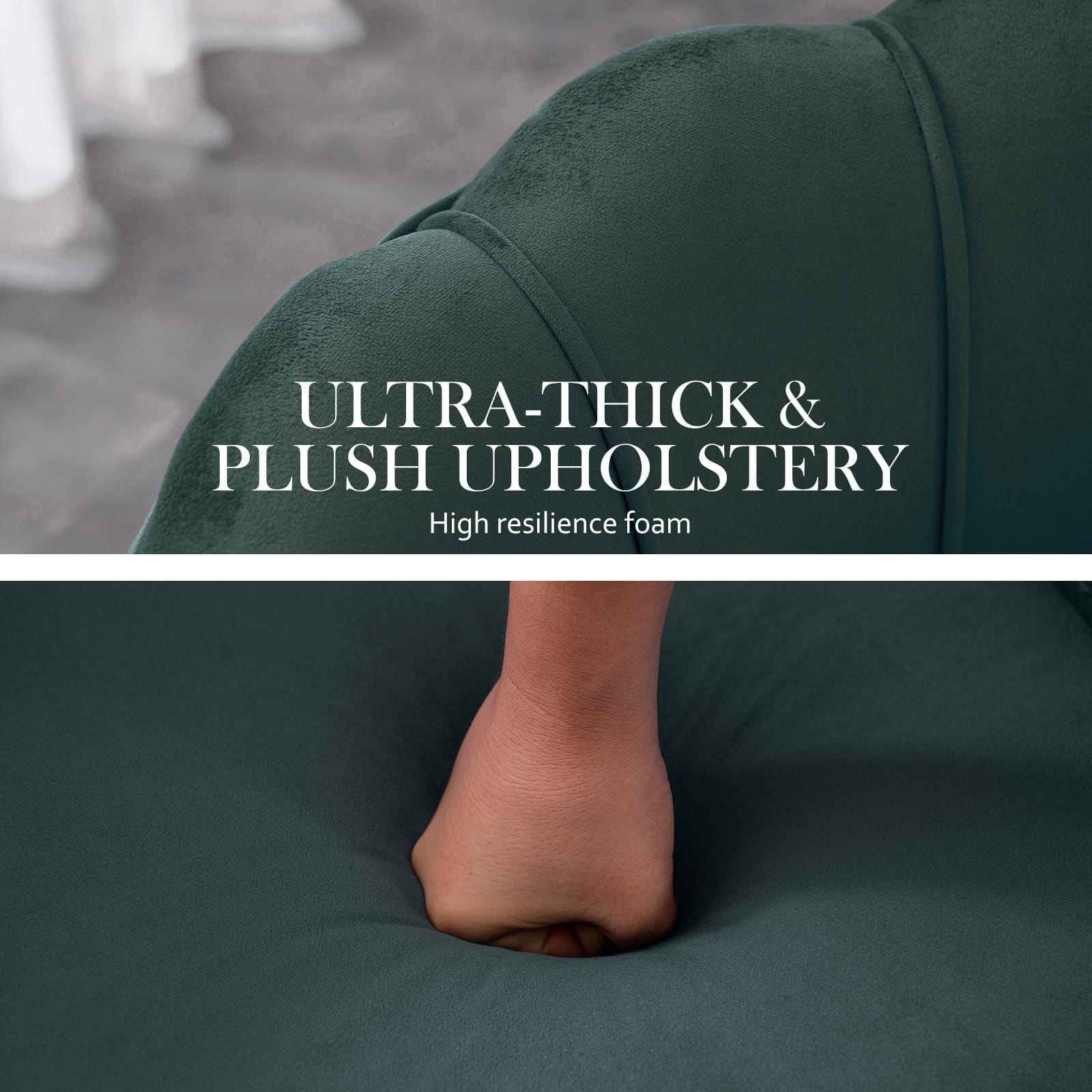 Velvet Armchair Green Accent 63x73x74cm