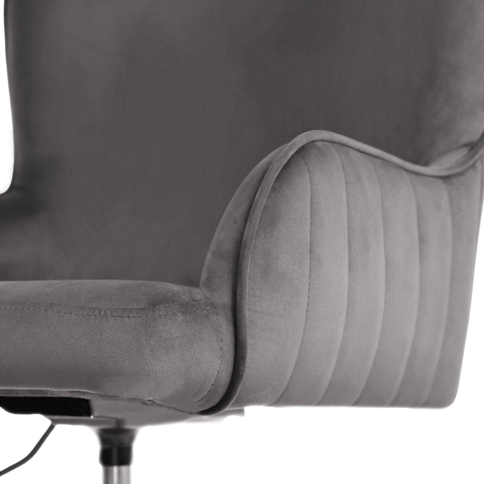Grey Velvet Office Chair 63x63x86cm