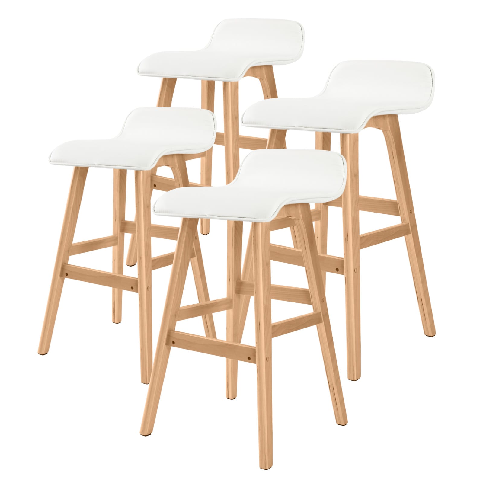 White Bar Stool Chair 40.5x41.5x75.5cm