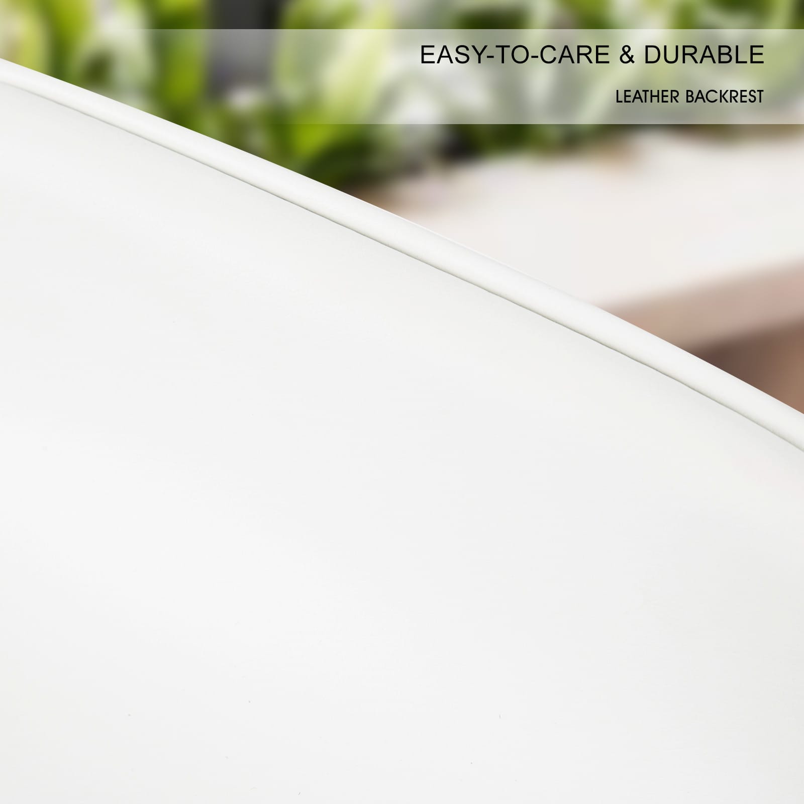 White Bar Stool Leather Chair 40.5x41.5x83.5cm