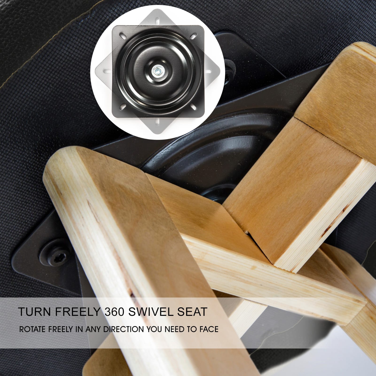 Bar Stool Leather Black 35x35x82cm