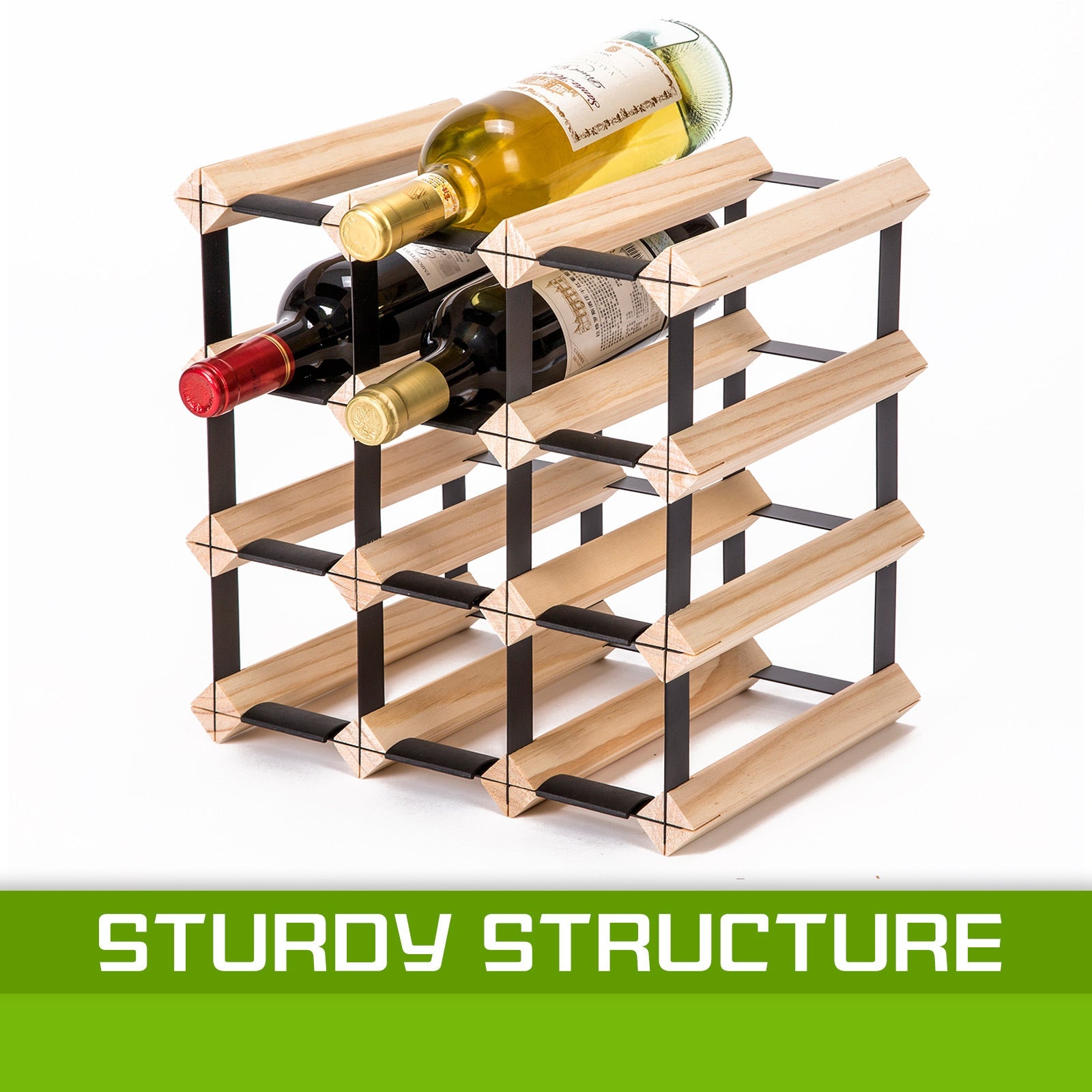 Wine Racks - Timber Wine Rack Storage Cellar Organiser 12 Bottle