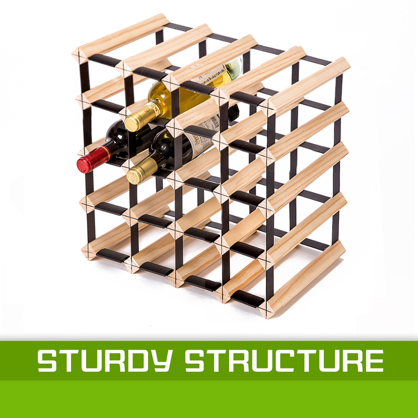 Wine Racks - Timber Wine Rack Storage Cellar Organiser 20 Bottle