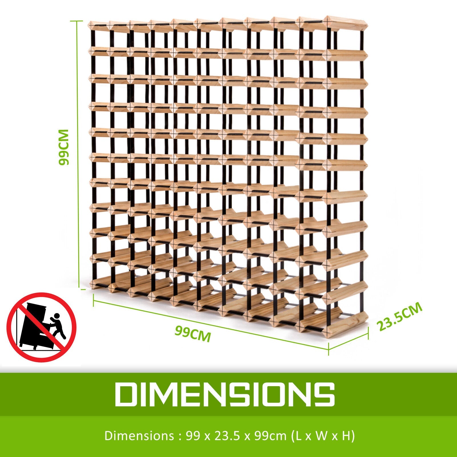 Timber Wine Rack Storage Cellar Organiser 120 Bottle | Wine Racks - photo 11