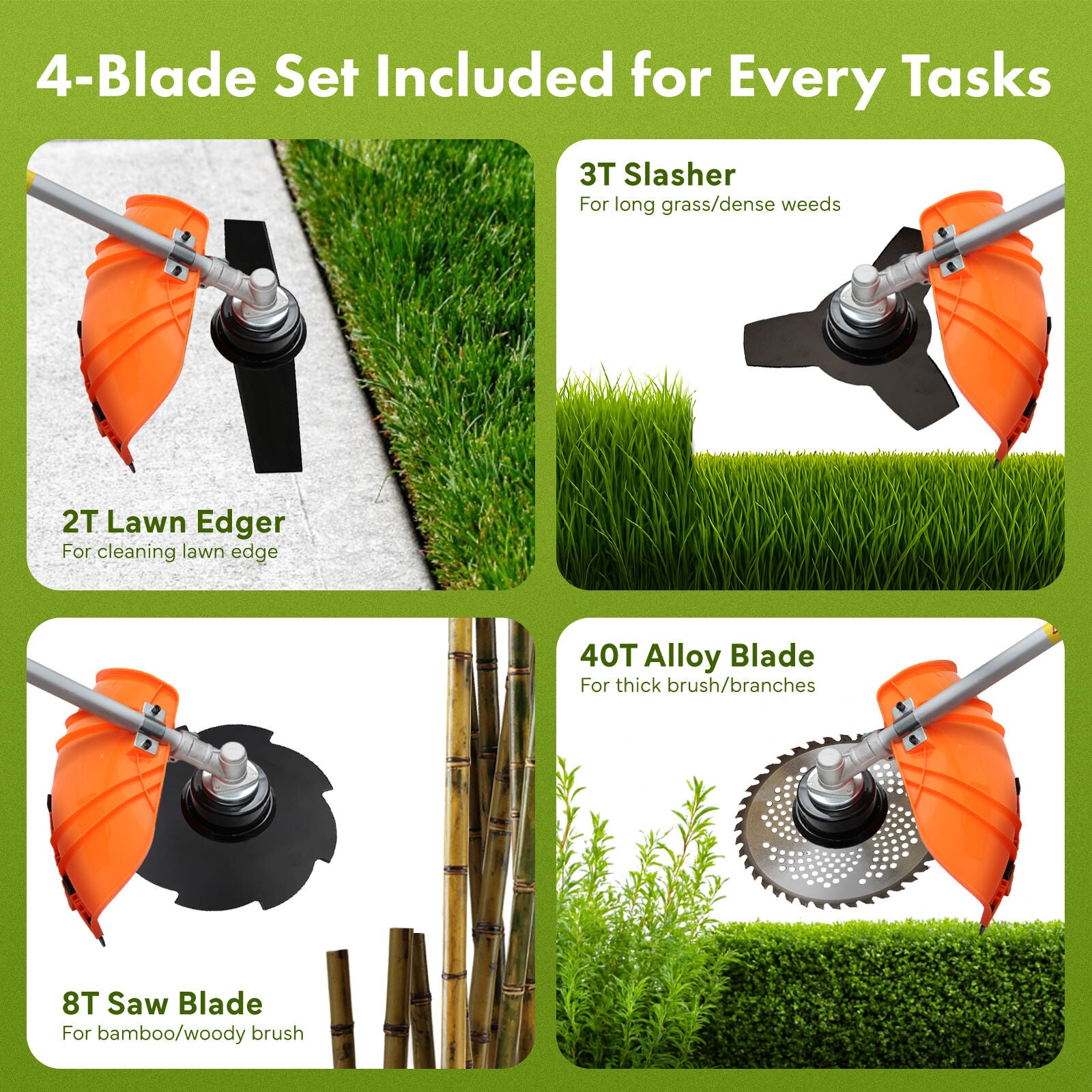 Garden Whipper Snipper Brush Cutter 26cc + 4 Blades