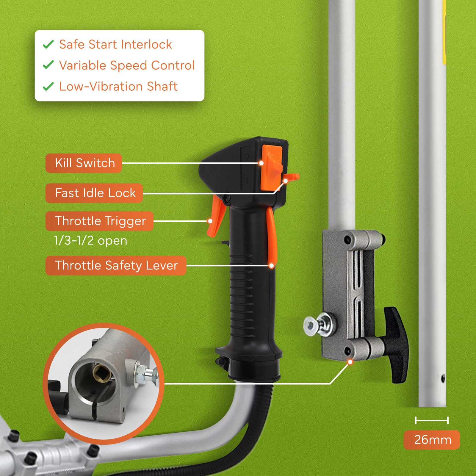 Garden Whipper Snipper Brush Cutter 43cc + 4 Blade