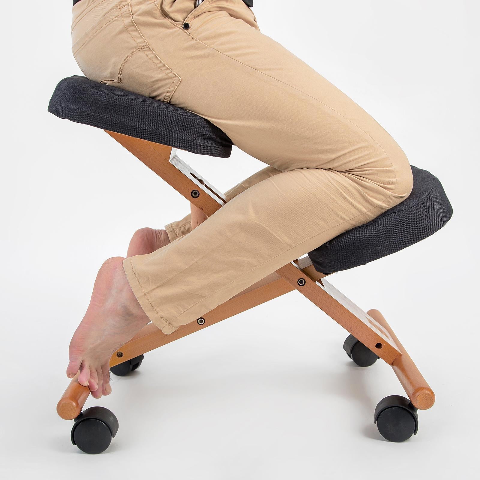 Ergonomic Adjustable Kneeling Chair BLACK with Black colour