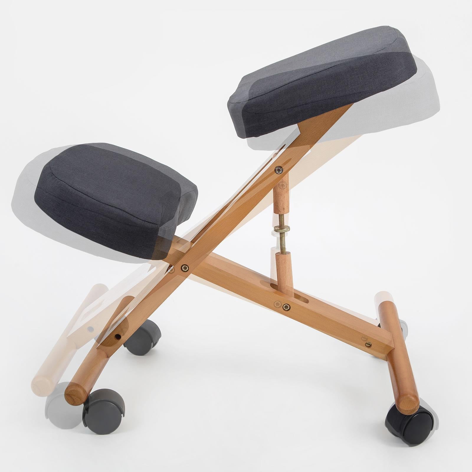 Office & Desk Chairs - Ergonomic Adjustable Kneeling Chair BLACK