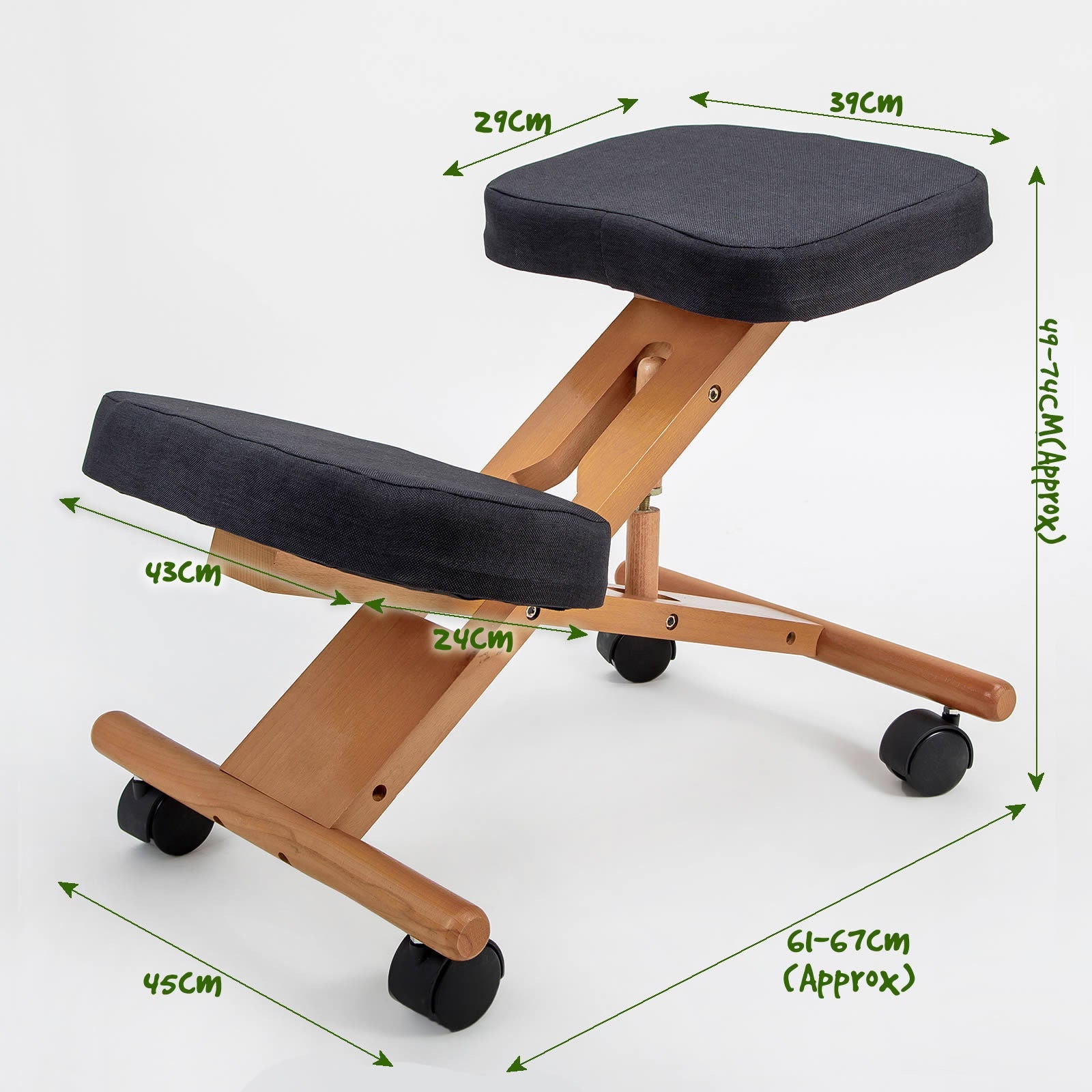 Ergonomic Adjustable Kneeling Chair BLACK, Office & Desk Chairs