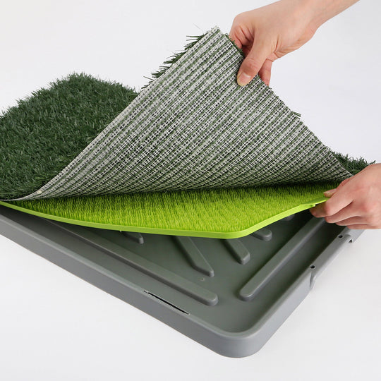 69Cm - Pet Dog Potty Tray Training Toilet + 1 Grass Mat 69cm x 43cm