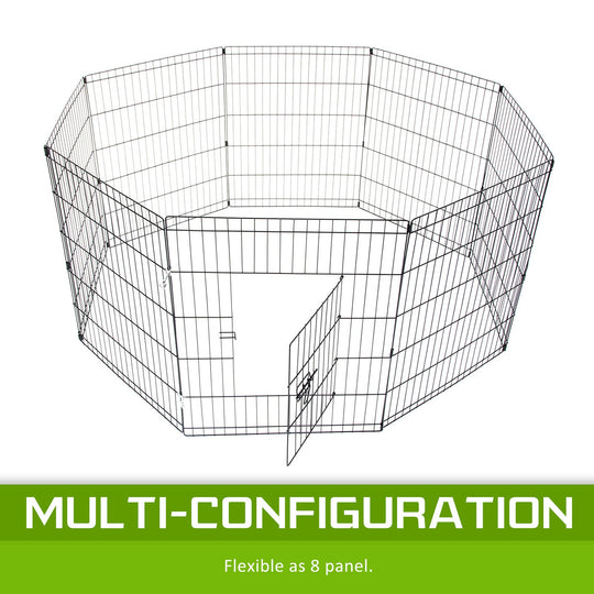 Pet Playpen Foldable Dog Cage 8 Panel 30in - Exercise Enclosure Fence